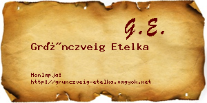 Grünczveig Etelka névjegykártya